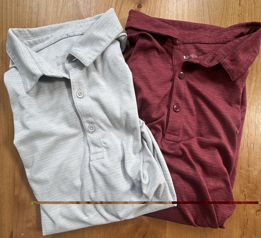 Zella Golf Polo Lot Of 2 Red & Grey Stripped Large